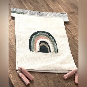 3D Rainbow Fringe “Desert Skies” Table Runner 72”L x 13”W Ivory/Green/Salmon NWT